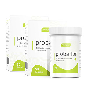 Nupure probaflor - 2-1 Rezeptur mit 11 Bakterienkulturen + Inulin Doppelpackung (2x90 St)
