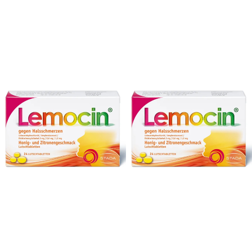 LEMOCIN gegen Halsschmerzen Honig-u.Zitroneng.Lut. Set (2x 24St)