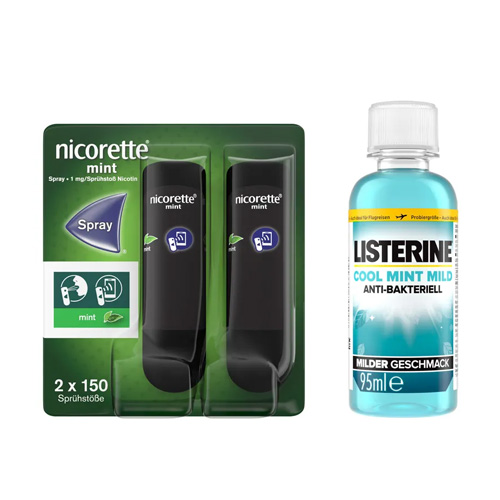 NICORETTE Mint Spray & Listerine Cool Mint Mild 80 ml