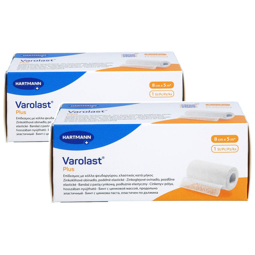 VAROLAST Plus Zinkleimbinde 8 cmx5 m Set