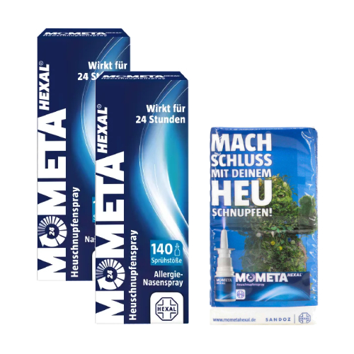 MometaHEXAL® Heuschnupfenspray Doppelpack + Taschentücher